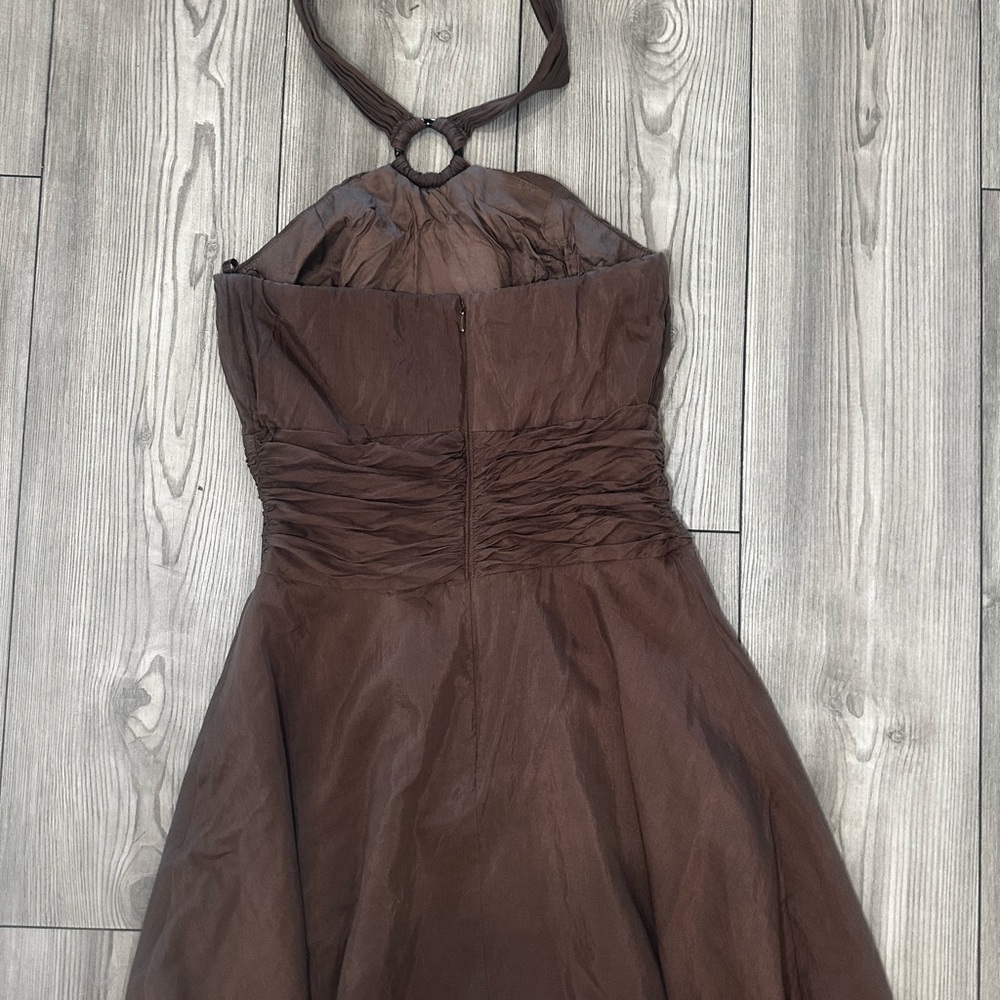 Y2K White House Black Market Brown Halter Dress - Picture 5 of 6
